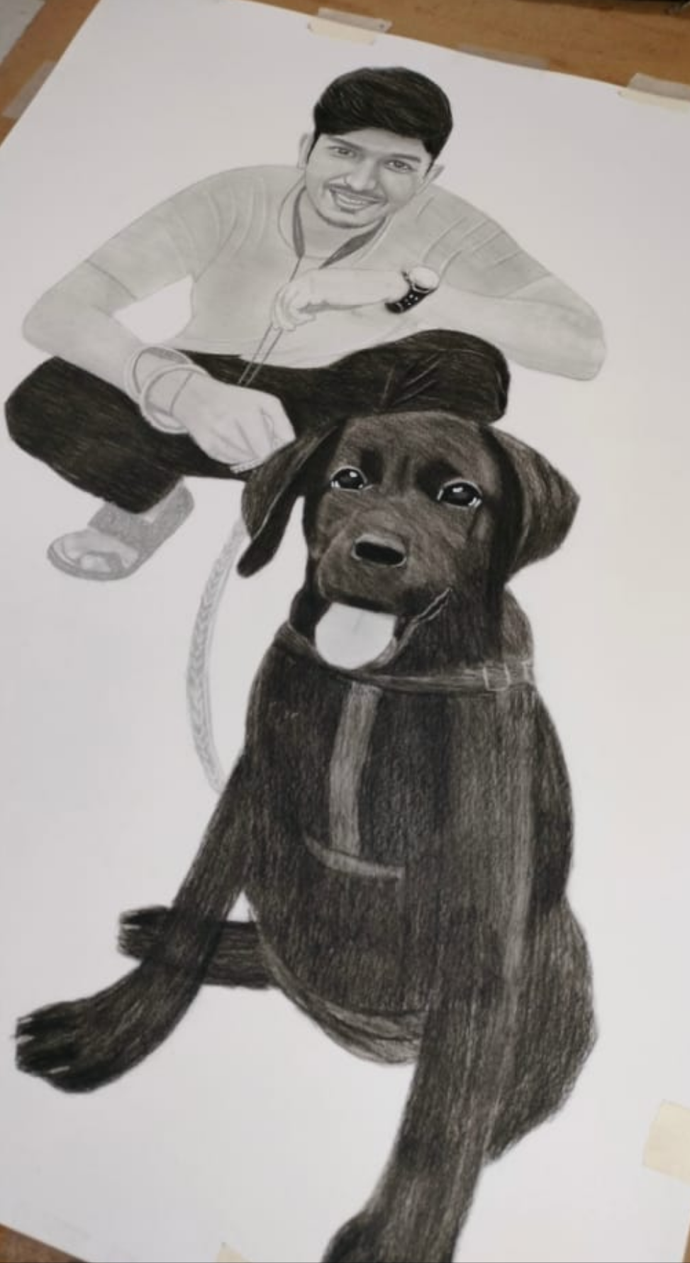 Customize Pet Portrait -Hand-Drawn Black & White Masterpiece
