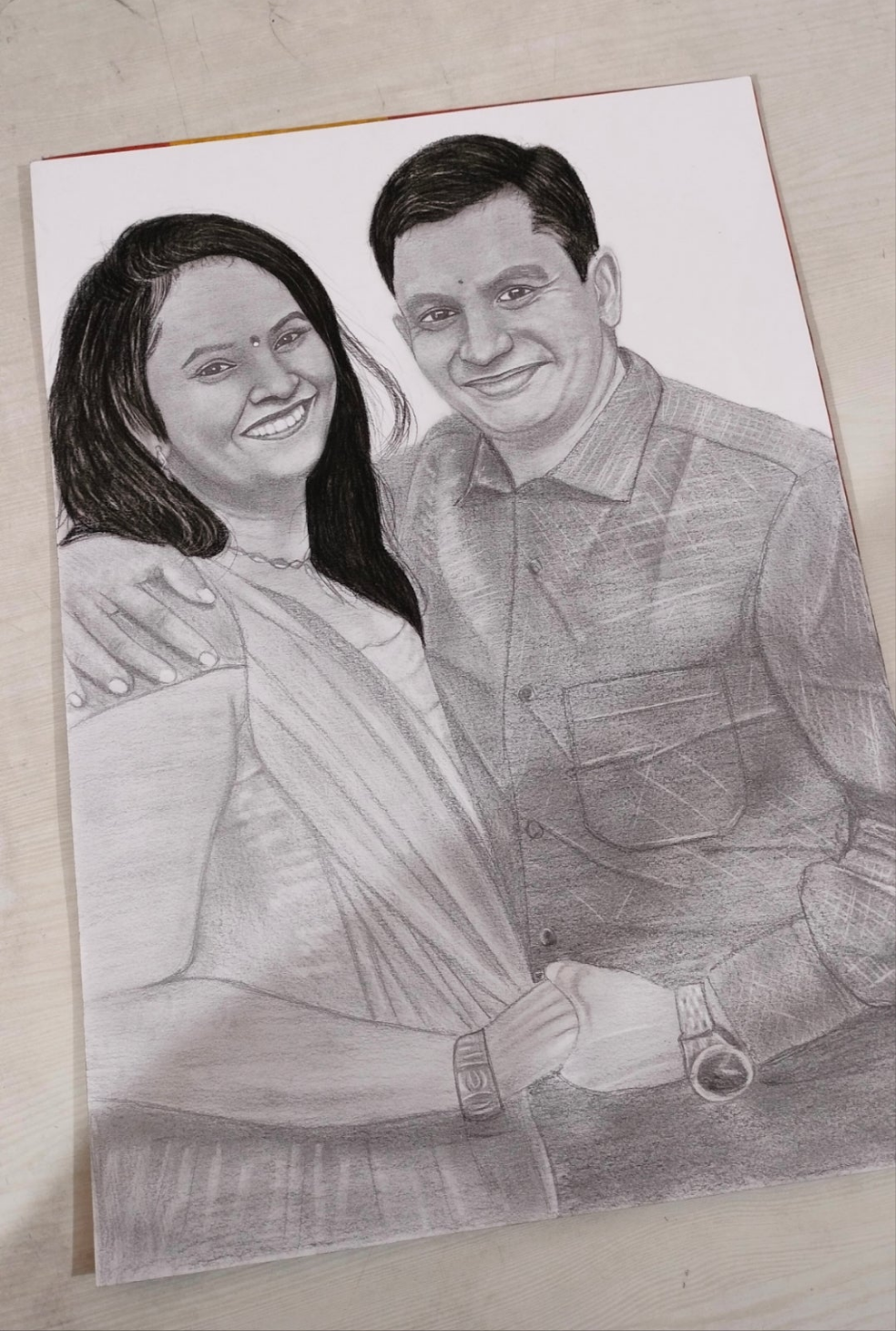 Couple Portrait (Black And White Sketch )