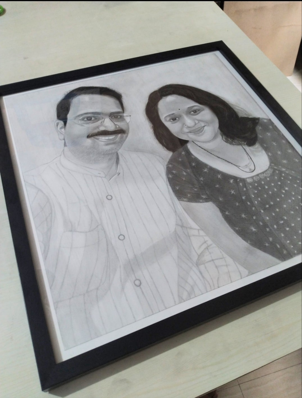 Couple Portrait (Black And White Sketch )