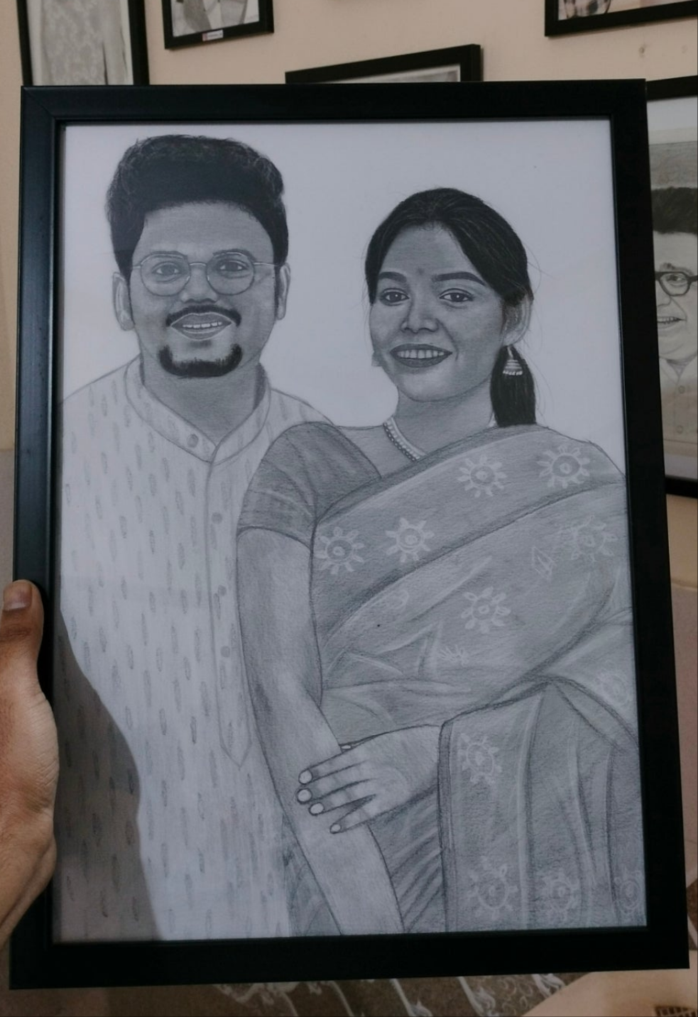 Couple Portrait (Black And White Sketch )