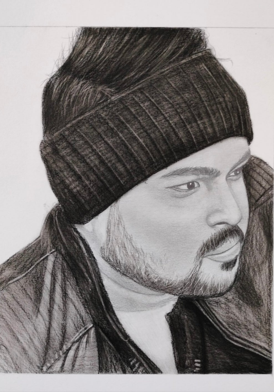 Mini Sketch (6x8 Inch) – Hand-Drawn Black & White Portrait